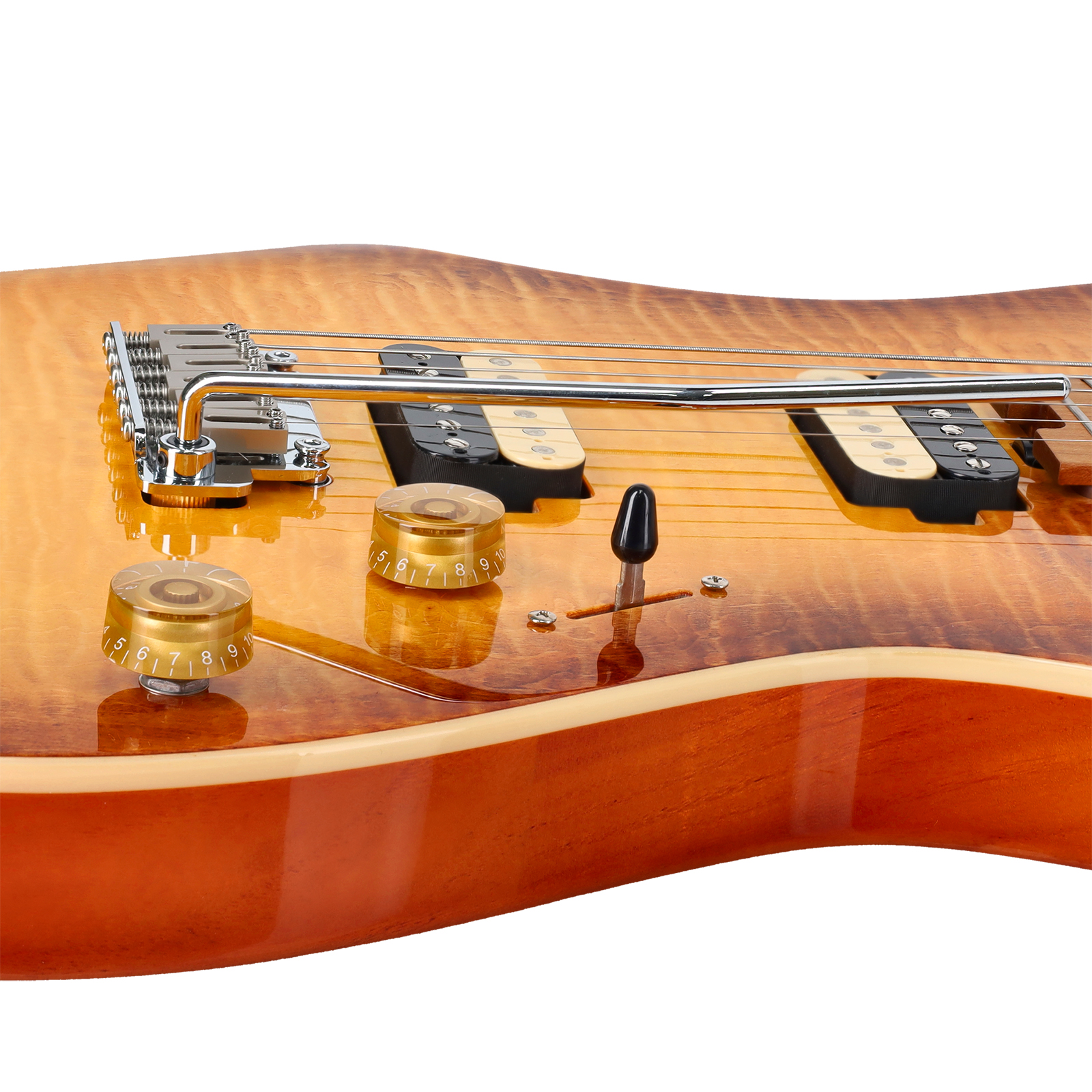 Close-up of the Titan's 2-point floating tremolo bridge